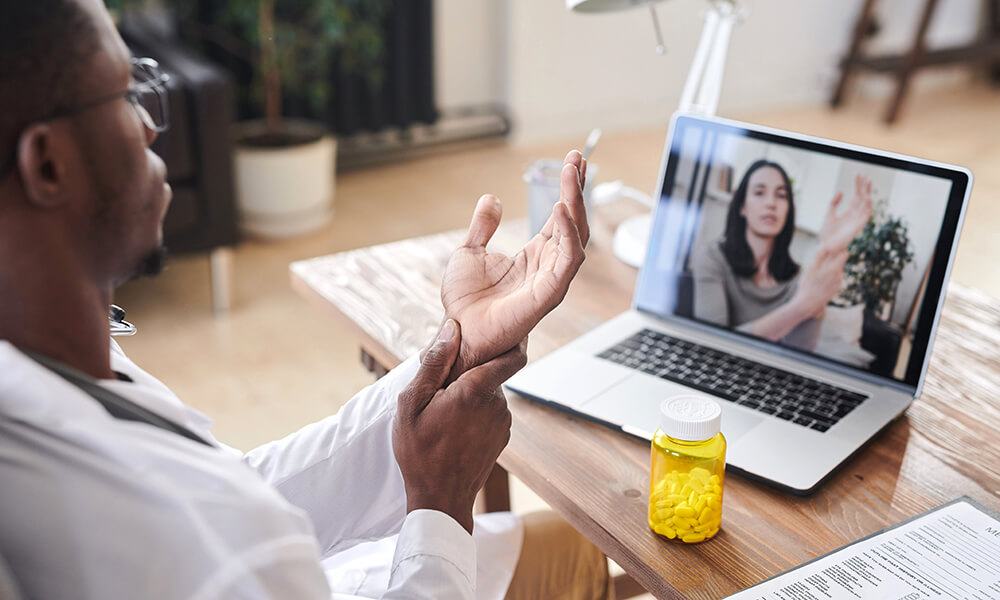 man on telehealth visit